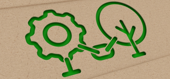 Gear and tree icons
